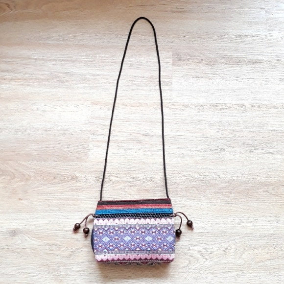 Handmade Hmong Colorful Textile Embroidered Crossbody Bag - Picture 10 of 11